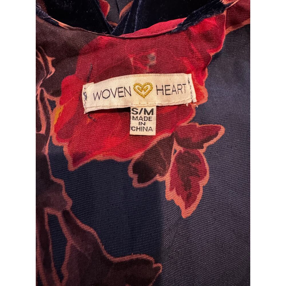 WOVEN HEART Burnout Velvet Floral Kimono/Duster in Size M/L - Picture 4 of 7